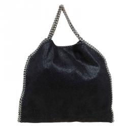 Pre Owned Stella McCartney Black Faux Leather Small Falabella Tote