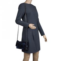 مملوكة مسبقًا حقيبة كروس ستيلا مكارتني فالابالا جلد صناعي أزرق ميتاليك