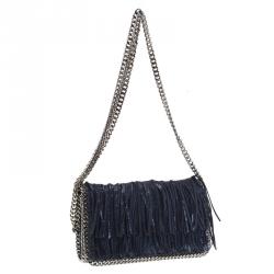 مملوكة مسبقًا حقيبة كروس ستيلا مكارتني فالابالا جلد صناعي أزرق ميتاليك