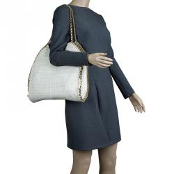 مملوكة مسبقًا Stella McCartney Beige Woven Glitter Fabric Small Falabella Tote