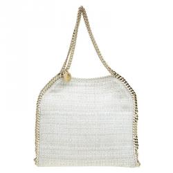 مملوكة مسبقًا Stella McCartney Beige Woven Glitter Fabric Small Falabella Tote