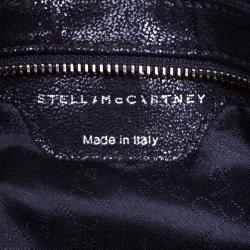 Pre Owned حقيبة كلاتش ستيلا ماكرتني غطاء قلاب مرصعة كريستال جلد صناعي سوداء