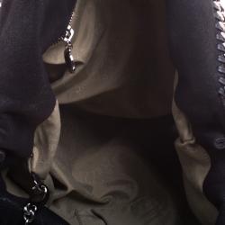 Pre Owned Stella McCartney Black Faux Leather Falabella Tote