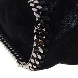 Pre Owned Stella McCartney Black Faux Leather Falabella Tote
