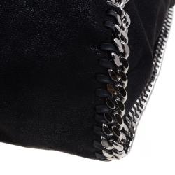 Pre Owned Stella McCartney Black Faux Leather Falabella Tote