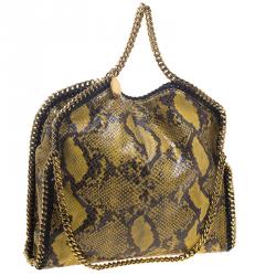مملوكة مسبقًا Stella McCartney Yellow Faux Python Small Falabella Tote