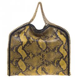 مملوكة مسبقًا Stella McCartney Yellow Faux Python Small Falabella Tote