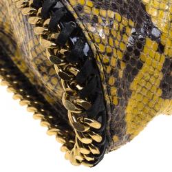 مملوكة مسبقًا Stella McCartney Yellow Faux Python Small Falabella Tote
