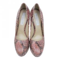 Pre Owned حذاء ستيلا مكارتني كورين جلد ثعبان نعل سميك مقاس 39