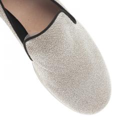 Pre Owned Stella McCartney Silver Glitter Binx Platform Slip On Skate Shoes Size 39