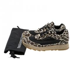 مملوكة مسبقًا Stella McCartney Leopard Print Canvas and Mesh Espadrille Sneakers Size 39