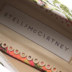 Pre Owned حذاء كعب عالى ستيلا مكارتني غوين مقدمة مدببة قماش جاكار وردى مقاس 38.5