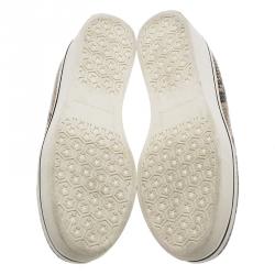 مملوكة مسبقًا Stella McCartney Grey Faux Python Creeper Platform Sneakers Size 38