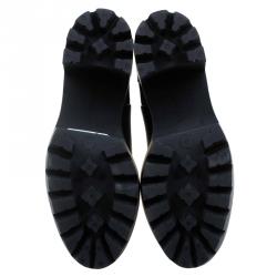 Pre Owned Stella McCartney Black Faux Leather Hadley Platform Ankle Boots Size 40