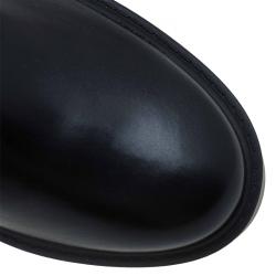 Pre Owned Stella McCartney Black Faux Leather Hadley Platform Ankle Boots Size 40