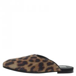 Pre Owned صندل ستيلا مكارتني فراء صناعية طبع فهد مقاس 35