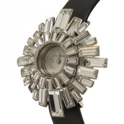 Pre Owned Swarovski White Stainless Steel Crystals Shourouk  Women's Wristwatch 21MM