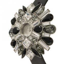 Pre Owned Swarovski White Stainless Steel Crystals Shourouk  Women's Wristwatch 21MM