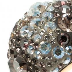 Pre Owned Swarovski Crystal Studded Gold Tone Ring Size 52