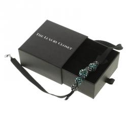 Pre Owned Swarovski Blue Crystal And Ribbon Choker Necklace