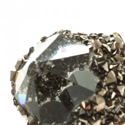 Pre Owned Swarovski Grey Crystal Gold Tone Ring Size 52