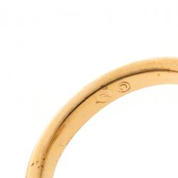 Pre Owned Swarovski Grey Crystal Gold Tone Ring Size 52