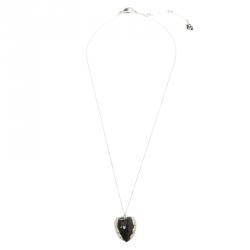 Pre Owned Swarovski Black & White Heart Crystal Necklace