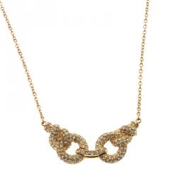Swarovski Interlocking Rings Yellow Crystal Necklace