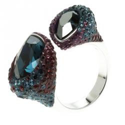 Swarovski Multicolor Crystal Studded Ring Size 52
