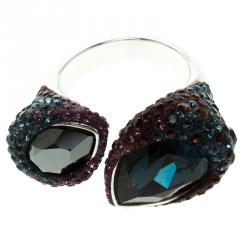 Swarovski Multicolor Crystal Studded Ring Size 52