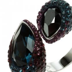 Swarovski Multicolor Crystal Studded Ring Size 52