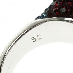 Swarovski Multicolor Crystal Studded Ring Size 52