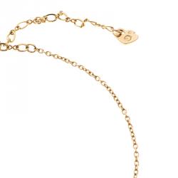 Pre Owned Swarovski Butterfly Crystal Studded Gold Tone Pendant Necklace