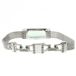 Pre Owned Swarovski Green Crystal Silver Tone Bracelet 17cm