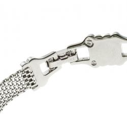 Pre Owned Swarovski Green Crystal Silver Tone Bracelet 17cm