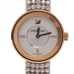 Pre Owned Swarovski Silver Stainless Steel Piazza Mini Mesh Women's Wristwatch 30MM