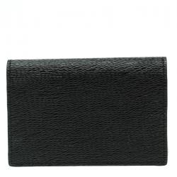Pre Owned S.T. Dupont Black Leather Diamond Card Holder