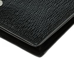 Pre Owned S.T. Dupont Black Leather Diamond Card Holder