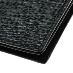 Pre Owned S.T. Dupont Black Leather Diamond Card Holder