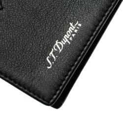 Pre Owned S.T. Dupont Black Leather Diamond Card Holder
