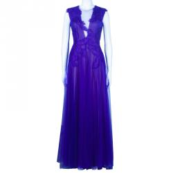 Tadashi Shoji Purple Gathered Gown S