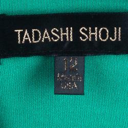 Tadashi Shoji Zardozi Embroidered Green Gathered Gown L