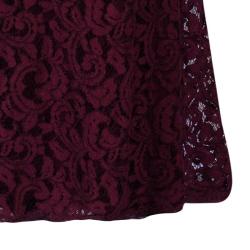 Pre Owned Tadashi Shoji Merlot Long Sleeve Lace Gown M