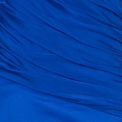 Tadashi Shoji One Shoulder Blue Gown L