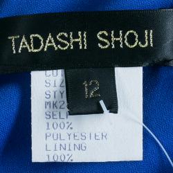 Tadashi Shoji One Shoulder Blue Gown L