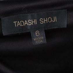 Tadashi Shoji Black Devore Gown M