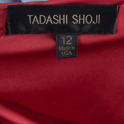 Tadashi Shoji Red Devore Gown L