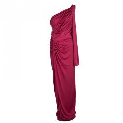 Tadashi Shoji Red One Shoulder Draped Gown XL