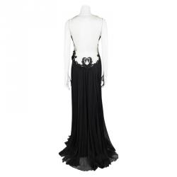 Pre Owned فستان سهرة تداشي شوجي NYFW خريف 2014 مزخرف بلا أكمام M