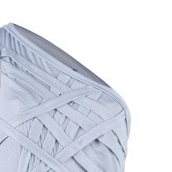 Pre Owned Tadashi Shoji Metallic Gold Paneled One-Shoulder Dress M